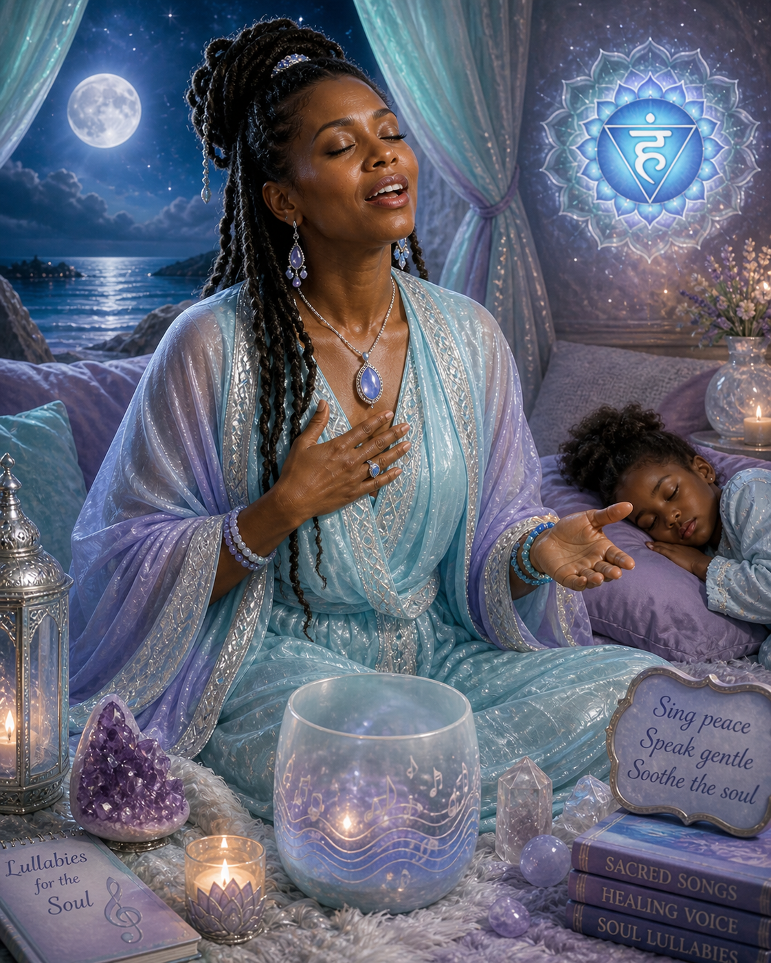 Lullaby Maker aligned, high throat chakra