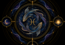 Pisces zodiac mandala design