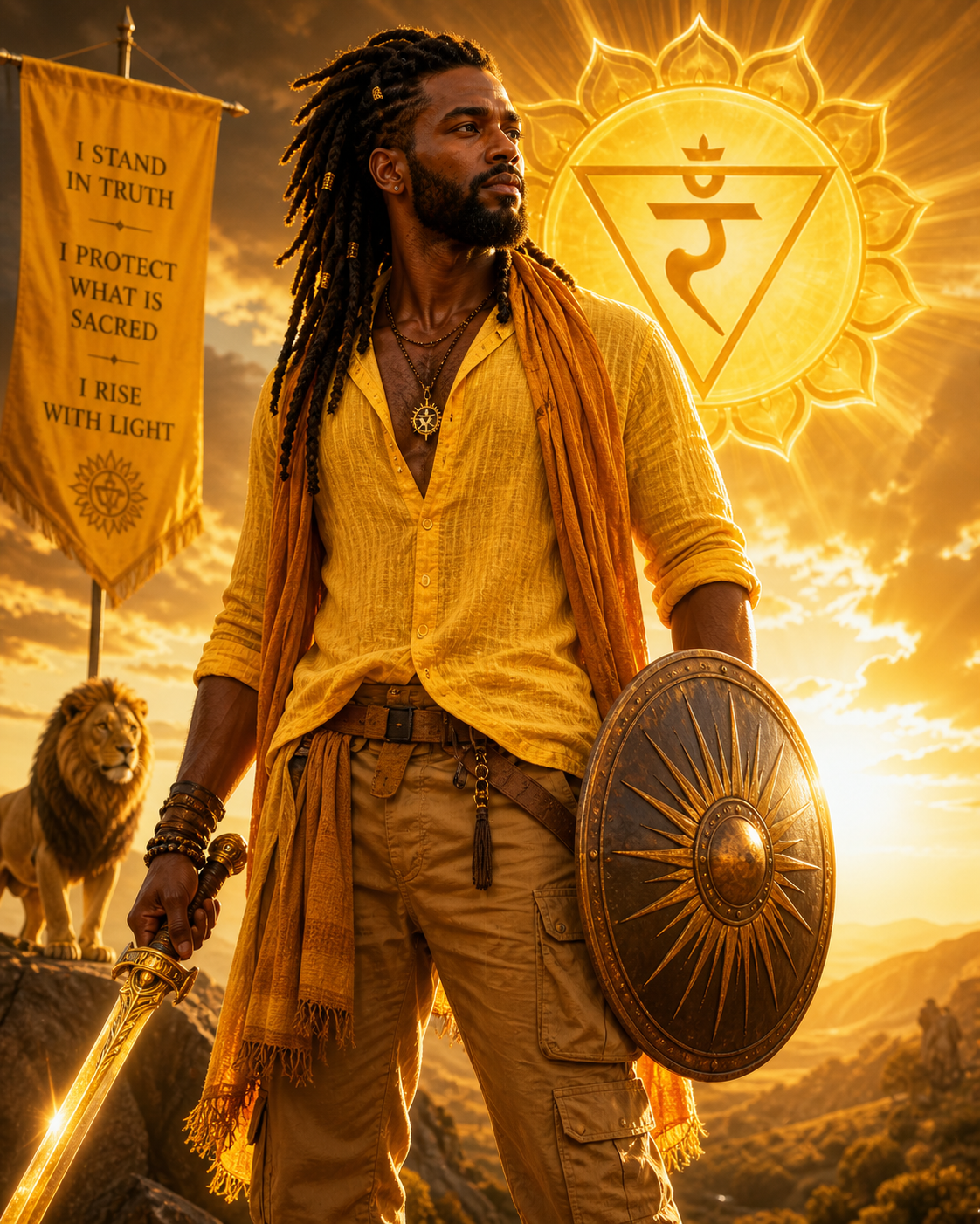 Radiant Warrior aligned, solar plexus chakra