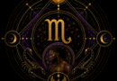 Scorpio cosmic sigil with celestial guardians