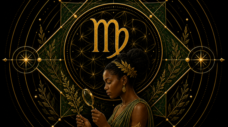 Virgo in sacred geometry frame