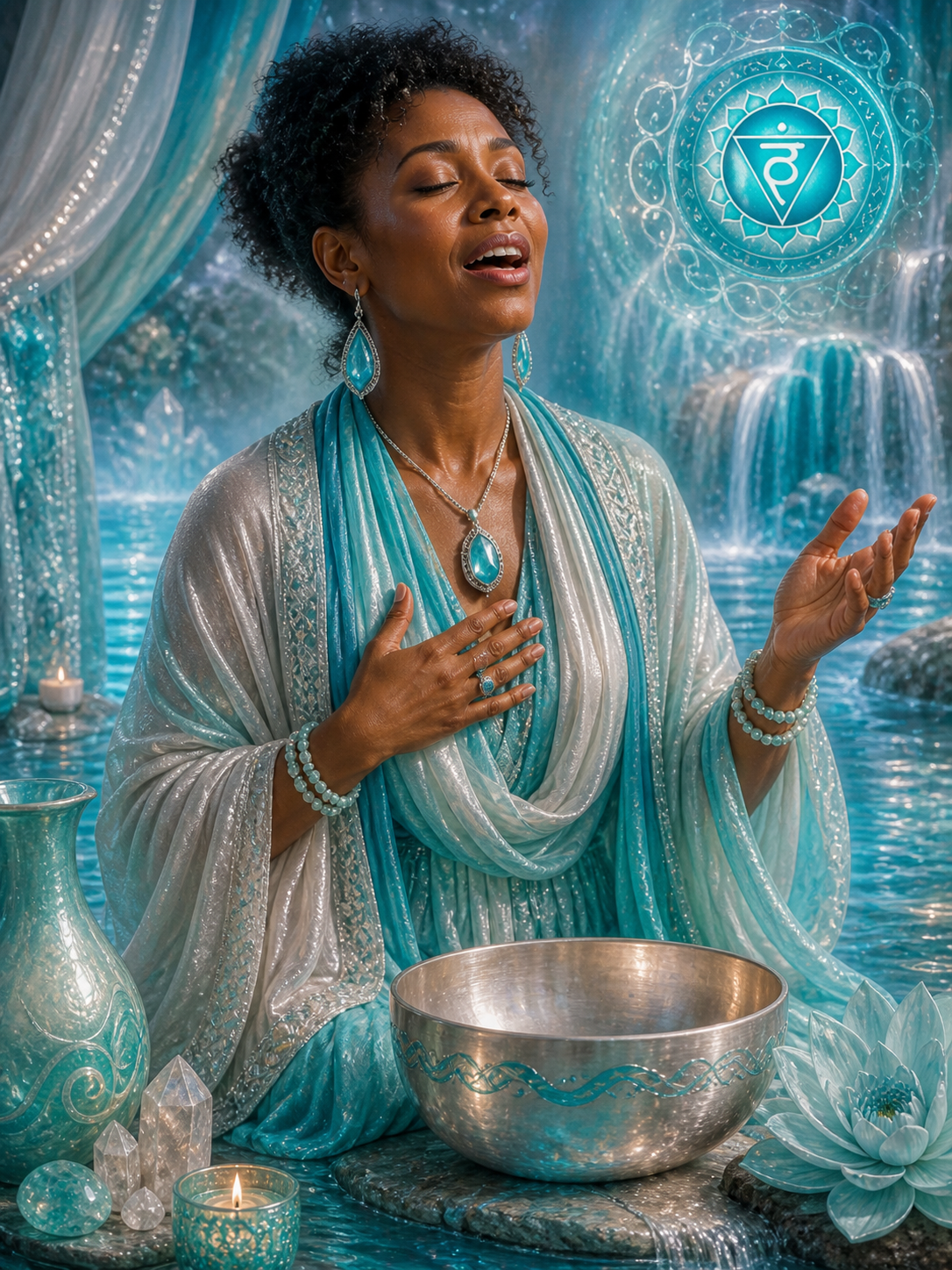 Voice of Water aligned, high throat chakra