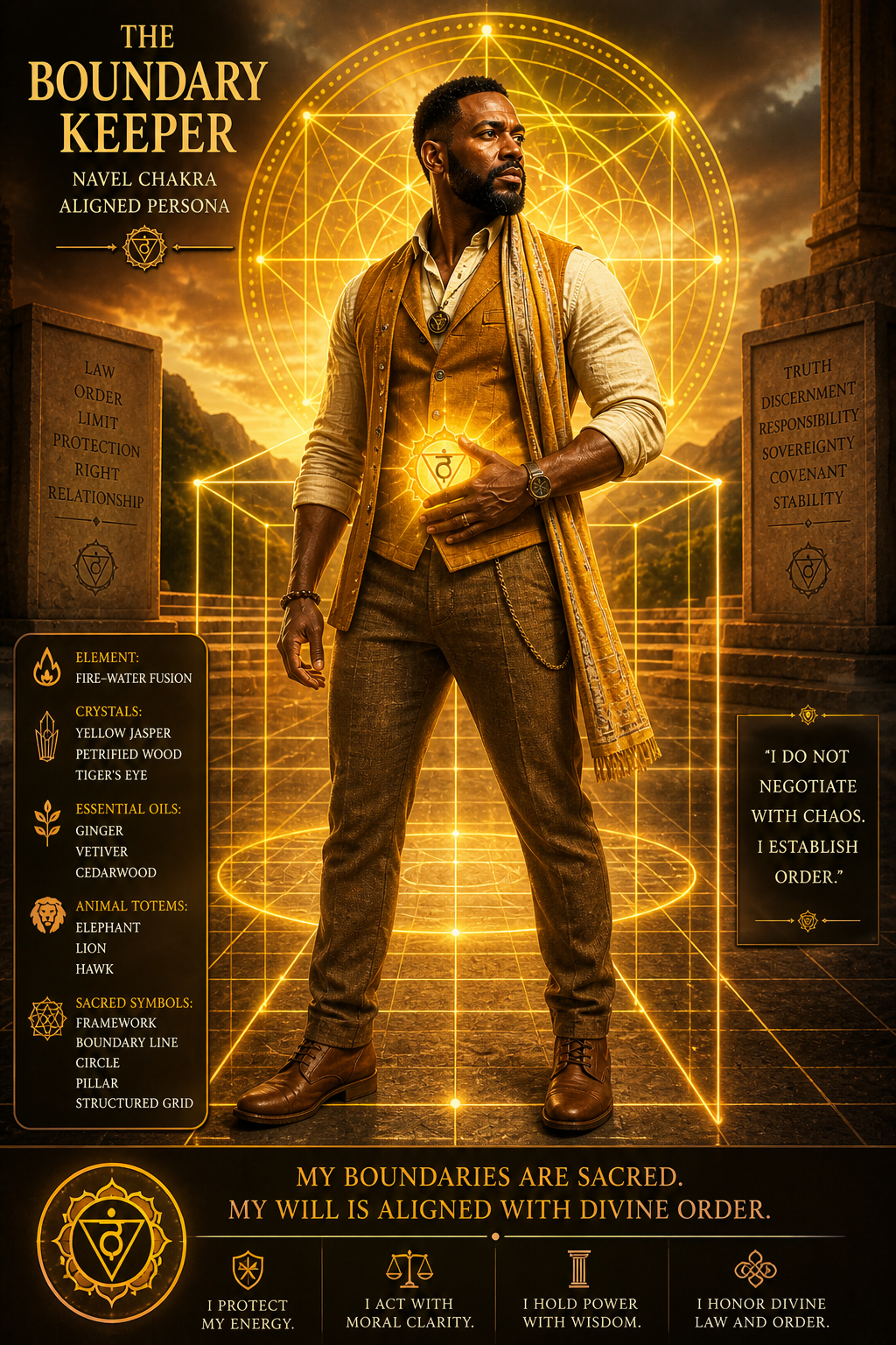 boundary keeper aligned, navel chakra