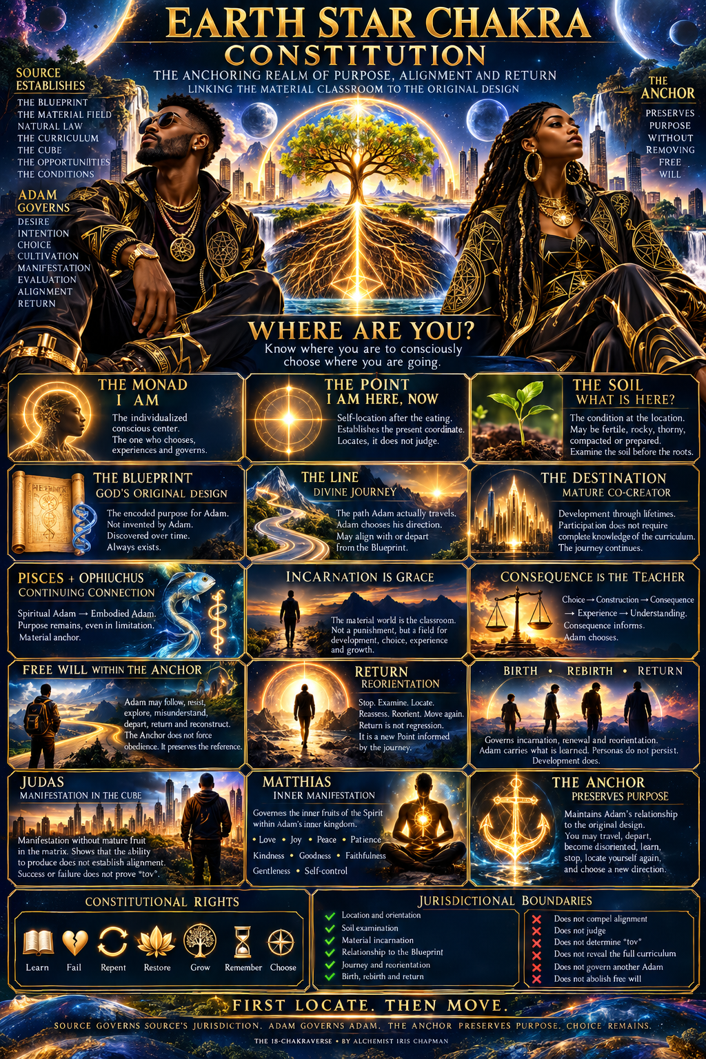Earth Star Chakra Infographic Poster